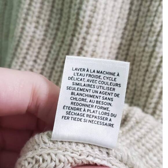 NWT! BP. by Nordstrom Sweater Sand Braided Knit V-Neck Pullover Beige XXS - Picture 10 of 10